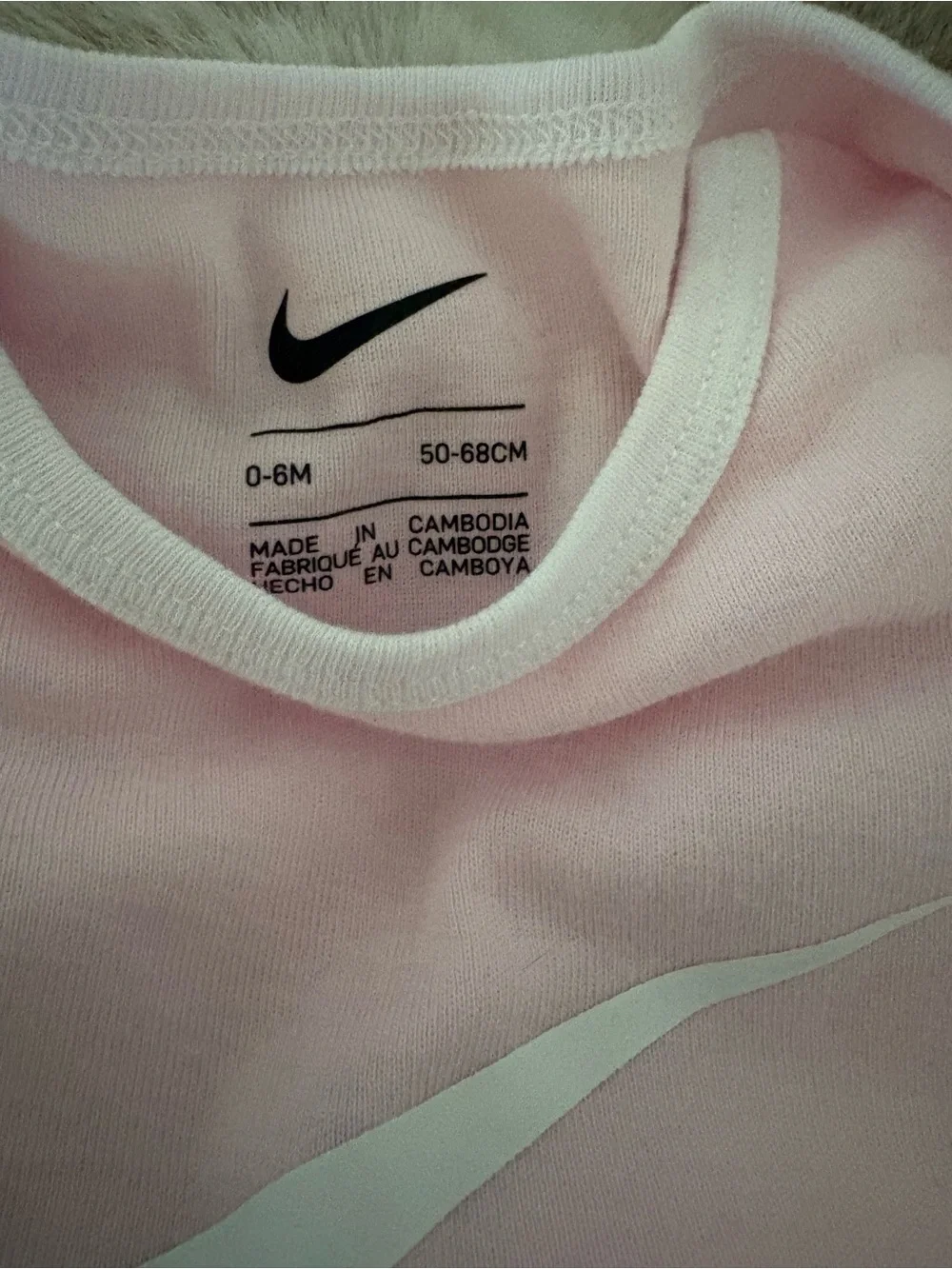 Nike Pink & White Infant Bodysuit Set with Hat and Mittens